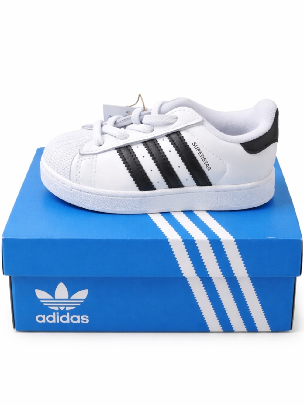 Adidas Superstar II CF EL I Toddler 8K White Black Shell Toe Sneakers NWT

⸻